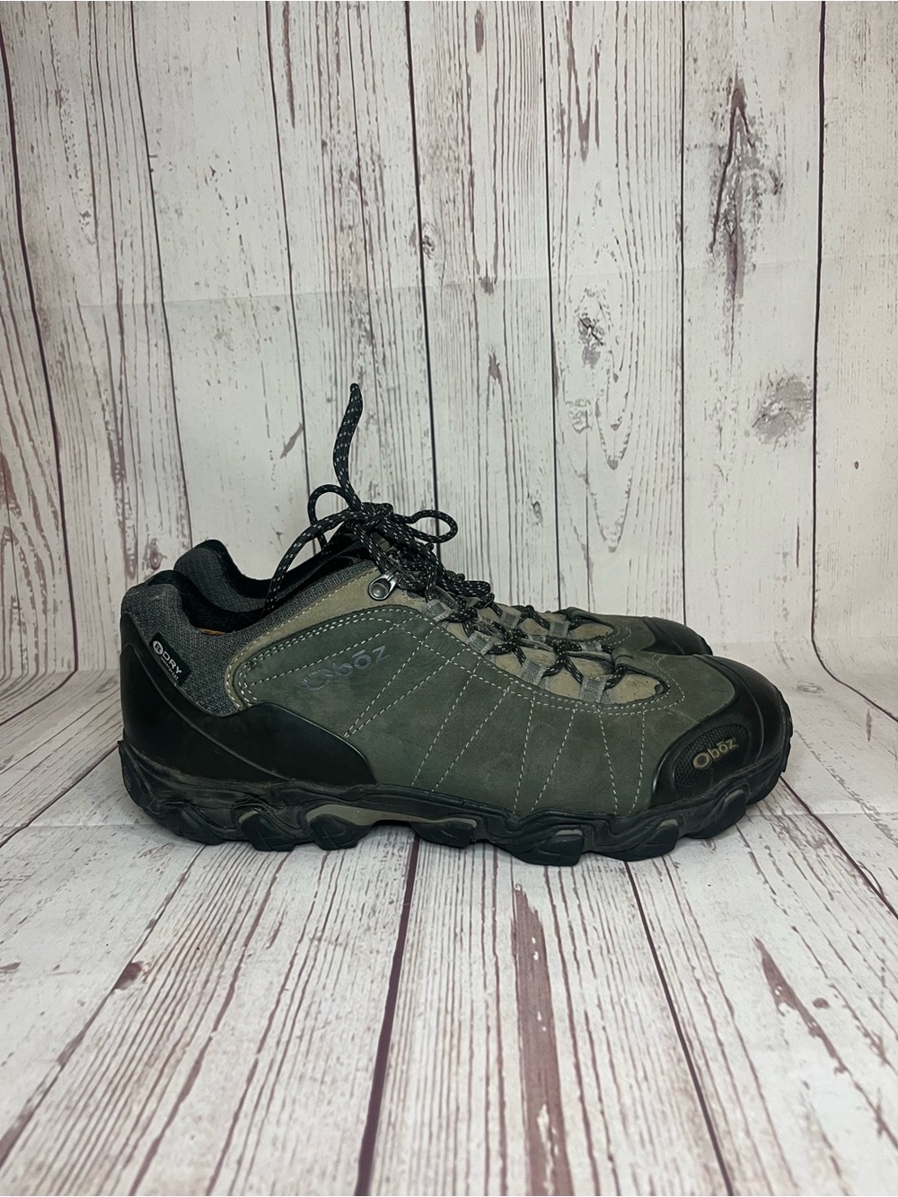 OBOZ Men's Bridger B Dry Waterproof Low Hiking Shoes Dark Shadow Size 12